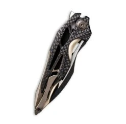 WEKNIFE Arrakis Flipper Knife Titanium Handle With Carbon Fiber Inlay (3.45" M390 Blade) 906CF-B -WE KNIFE Sales weknife arrakis flipper knife titanium handle with carbon fiber inlay 345 m390 blade 906cf b 151294