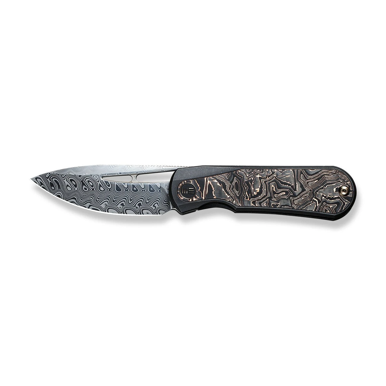 WEKNIFE Baloo Flipper Knife Titanium Handle With Carbon Fiber Inlay (3.31" Hakkapella Damasteel) WE21033-DS1 6 WEKNIFE Baloo Flipper Knife Titanium Handle With Carbon Fiber Inlay (3.31" Hakkapella Damasteel) WE21033-DS1 - Image 4