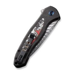 WEKNIFE Button Lock Kitefin Flipper Knife Black Titanium Handle With Nebula Fat Carbon Fiber Inlay (3.22" Fafnir Damasteel Blade) WE19002N-DS1 -WE KNIFE Sales weknife button lock kitefin flipper knife black titanium handle with nebula fat carbon fiber inlay 322 fafnir damasteel blade we19002n ds1 849544