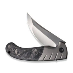 WEKNIFE Curvaceous Flipper Knife Titanium Handle With Carbon Fiber Inlay (3.70" CPM 20CV Blade) WE20012-1 -WE KNIFE Sales weknife curvaceous flipper knife titanium handle with carbon fiber inlay 370 cpm 20cv blade we20012 1 227287