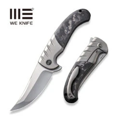 WEKNIFE Curvaceous Flipper Knife Titanium Handle With Carbon Fiber Inlay (3.70" CPM 20CV Blade) WE20012-1