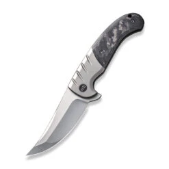 WEKNIFE Curvaceous Flipper Knife Titanium Handle With Carbon Fiber Inlay (3.70" CPM 20CV Blade) WE20012-1 -WE KNIFE Sales weknife curvaceous flipper knife titanium handle with carbon fiber inlay 370 cpm 20cv blade we20012 1 889622