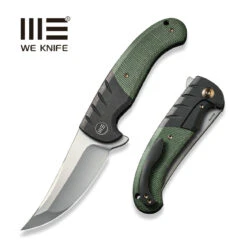 WEKNIFE Curvaceous Flipper Knife Titanium Handle With Micarta Inlay (3.70" CPM 20CV Blade) WE20012-2