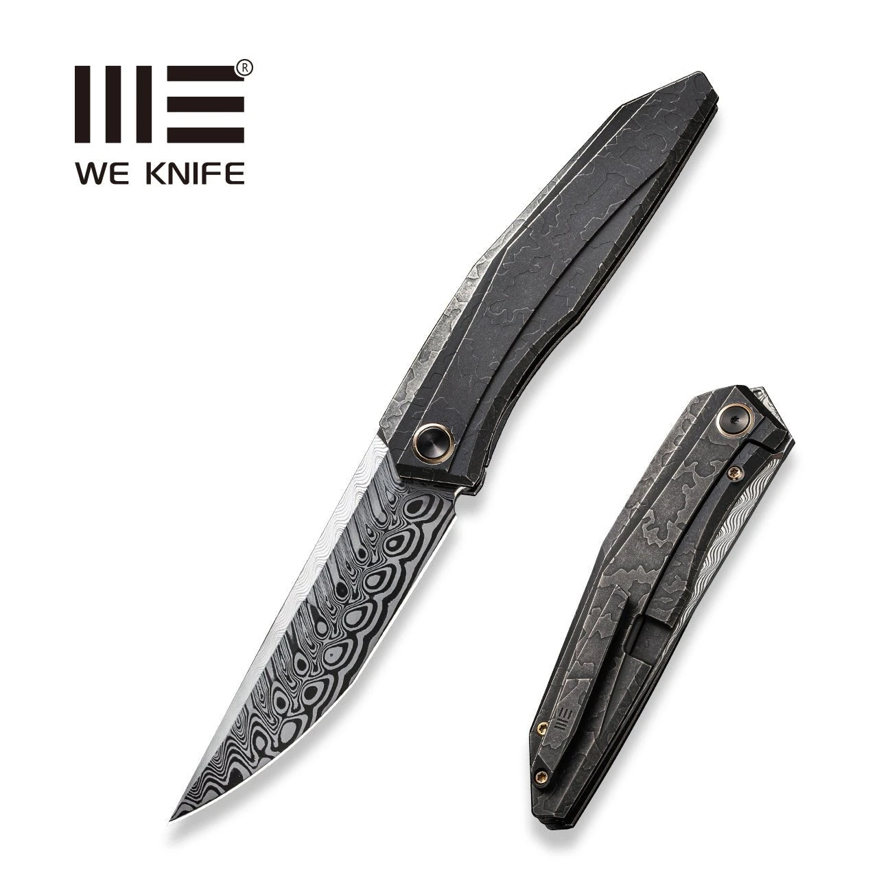 WEKNIFE Cybernetic Top Flipper Knife Titanium Handle (3.91" Damasteel Blade) WE22033-DS1 3 WEKNIFE Cybernetic Top Flipper Knife Titanium Handle (3.91" Damasteel Blade) WE22033-DS1