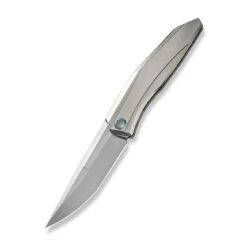 WEKNIFE Cybernetic Top Flipper Knife Titanium Handle (3.91" CPM 20CV Blade) WE22033-2 -WE KNIFE Sales weknife cybernetic top flipper knife polished bead blasted titanium handle 391 polished bead blasted cpm 20cv blade we22033 2 664654