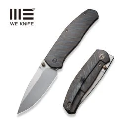WEKNIFE Esprit Front Flipper & Thumb Stud Knife Tiger Stripe Pattern Flamed Titanium Handle (3.25" Silver Bead Blasted CPM 20CV Blade) WE20025B-B