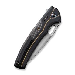 WEKNIFE Exciton Flipper & Button Lock Knife Titanium Handle With Carbon Fiber Integral Spacer (3.68" CPM 20CV Blade) WE22038A-1 -WE KNIFE Sales weknife exciton flipper button lock knife black titanium handle with twill carbon fiber integral spacer 368 silver bead blasted cpm 20cv blade we22038a 1 995440
