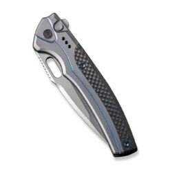 WEKNIFE Exciton Flipper & Button Lock Knife Titanium Handle With Carbon Fiber Integral Spacer (3.68" CPM 20CV Blade) WE22038A-3 17 WEKNIFE Exciton Flipper & Button Lock Knife Titanium Handle With Carbon Fiber Integral Spacer (3.68" CPM 20CV Blade) WE22038A-3 -WE KNIFE Sales weknife exciton flipper button lock knife gray titanium handle with twill carbon fiber integral spacer 368 silver bead blasted cpm 20cv blade we22038a 3 388564