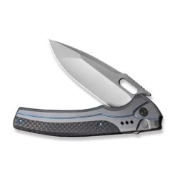 WEKNIFE Exciton Flipper & Button Lock Knife Titanium Handle With Carbon Fiber Integral Spacer (3.68" CPM 20CV Blade) WE22038A-3 16 WEKNIFE Exciton Flipper & Button Lock Knife Titanium Handle With Carbon Fiber Integral Spacer (3.68" CPM 20CV Blade) WE22038A-3 -WE KNIFE Sales weknife exciton flipper button lock knife gray titanium handle with twill carbon fiber integral spacer 368 silver bead blasted cpm 20cv blade we22038a 3 803735