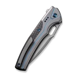 WEKNIFE Exciton Flipper & Button Lock Knife Titanium Handle With Carbon Fiber Integral Spacer (3.68" CPM 20CV Blade) WE22038A-3 18 WEKNIFE Exciton Flipper & Button Lock Knife Titanium Handle With Carbon Fiber Integral Spacer (3.68" CPM 20CV Blade) WE22038A-3 -WE KNIFE Sales weknife exciton flipper button lock knife gray titanium handle with twill carbon fiber integral spacer 368 silver bead blasted cpm 20cv blade we22038a 3 903802