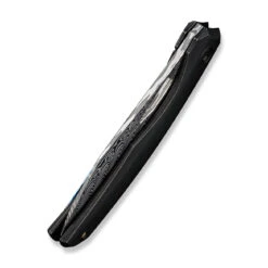 WEKNIFE Ignio Flipper & Thumb Hole Knife Black Titanium Handle (3.3" Hakkapella Damasteel Blade) WE22042B-DS1 -WE KNIFE Sales weknife ignio flipper thumb hole knife black titanium handle 33 hakkapella damasteel blade we22042b ds1 851099