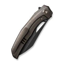 WEKNIFE Ignio Flipper & Thumb Hole Knife Bronze Titanium Handle (3.3" Black Stonewashed CPM 20CV Blade) WE22042B-2 -WE KNIFE Sales weknife ignio flipper thumb hole knife bronze titanium handle 33 black stonewashed cpm 20cv blade we22042b 2 284015