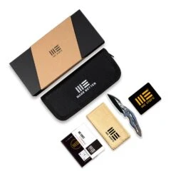 WEKNIFE Ignio Flipper & Thumb Hole Knife Bronze Titanium Handle (3.3" Black Stonewashed CPM 20CV Blade) WE22042B-2 -WE KNIFE Sales weknife ignio flipper thumb hole knife bronze titanium handle 33 black stonewashed cpm 20cv blade we22042b 2 341030