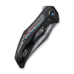 WEKNIFE Magnetron Flipper Knife Titanium Handle With Carbon Fiber Inlay (3.76" Damasteel Blade) WE18058-DS1 -WE KNIFE Sales weknife magnetron flipper knife black titanium handle with nebula fat carbon fiber inlay 376 heimskringla damasteel blade we18058 ds1 709245