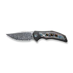 WEKNIFE Magnetron Flipper Knife Titanium Handle With Carbon Fiber Inlay (3.76" Damasteel Blade) WE18058-DS1 -WE KNIFE Sales weknife magnetron flipper knife black titanium handle with nebula fat carbon fiber inlay 376 heimskringla damasteel blade we18058 ds1 872424