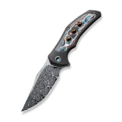 WEKNIFE Magnetron Flipper Knife Titanium Handle With Carbon Fiber Inlay (3.76" Damasteel Blade) WE18058-DS1 -WE KNIFE Sales weknife magnetron flipper knife black titanium handle with nebula fat carbon fiber inlay 376 heimskringla damasteel blade we18058 ds1 894704