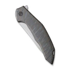 WEKNIFE Merata Flipper Knife Titanium Handle (3.68" CPM 20CV Blade) WE22008A-3 -WE KNIFE Sales weknife merata flipper knife tiger stripe pattern flamed titanium handle 368 hand rubbed satin cpm 20cv blade we22008a 3 624632
