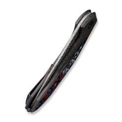 WEKNIFE Merata Flipper Knife Titanium Handle With Carbon Fiber Inlay (3.68" Damasteel Blade) WE22008B-DS1 -WE KNIFE Sales weknife merata flipper knife tiger stripe pattern flamed titanium handle with nebula fat carbon fiber inlay 368 heimskringla damasteel blade we22008b ds1 712158