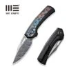WEKNIFE Nefaris Flipper Knife Titanium Handle With Carbon Fiber (3.48" Damasteel Blade) WE22040F-DS1 -WE KNIFE Sales weknife nefaris button lock knife black titanium handle with nebula fat carbon fiber inlay 348 heimskringla damasteel blade we22040f ds1 462062