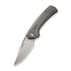 WEKNIFE Nefaris Flipper Knife Titanium Handle (3.48" CPM 20CV Blade) WE22040D-1 -WE KNIFE Sales weknife nefaris button lock knife gray hand rubbed titanium handle 348 hand rubbed satin cpm 20cv blade we22040d 1 134653