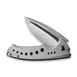 WEKNIFE Nexusia Flipper Knife Titanium Handle (3.48" CPM 20CV Blade) WE22044-2 -WE KNIFE Sales weknife nexusia flipper knife gray titanium handle 348 hand polished satin cpm 20cv blade we22044 2 278159
