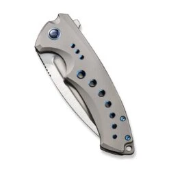 WEKNIFE Nexusia Flipper Knife Titanium Handle (3.48" CPM 20CV Blade) WE22044-2 -WE KNIFE Sales weknife nexusia flipper knife gray titanium handle 348 hand polished satin cpm 20cv blade we22044 2 512358