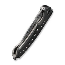 WEKNIFE Nexusia Flipper Knife Titanium Handle (3.48" Damasteel Blade) WE22044-DS1 -WE KNIFE Sales weknife nexusia flipper knife polished bead blasted titanium handle 348 heimskringla damasteel blade we22044 ds1 139834