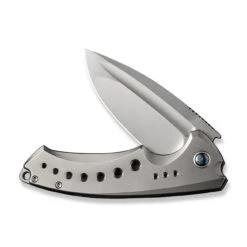 WEKNIFE Nexusia Flipper Knife Titanium Handle (3.48" CPM 20CV Blade) WE22044-4 -WE KNIFE Sales weknife nexusia flipper knife polished bead blasted titanium handle 348 polished bead blasted cpm 20cv blade we22044 4 856098