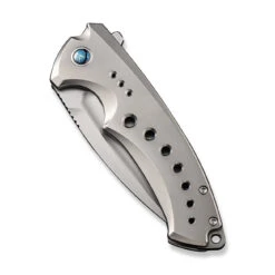 WEKNIFE Nexusia Flipper Knife Titanium Handle (3.48" CPM 20CV Blade) WE22044-4 -WE KNIFE Sales weknife nexusia flipper knife polished bead blasted titanium handle 348 polished bead blasted cpm 20cv blade we22044 4 864267