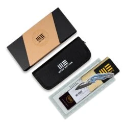 WEKNIFE Nexusia Flipper Knife Titanium Handle (3.48" CPM 20CV Blade) WE22044-3 -WE KNIFE Sales weknife nexusia flipper knife tiger stripe pattern flamed titanium handle 348 hand polished satin cpm 20cv blade we22044 3 738331