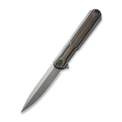 WEKNIFE Peer Flipper Knife Titanium Handle With Brass Overlay (3.46" CPM 20CV Blade) 2015E -WE KNIFE Sales weknife peer flipper knife titanium handle with brass overlay 346 cpm 20cv blade 2015e 214495