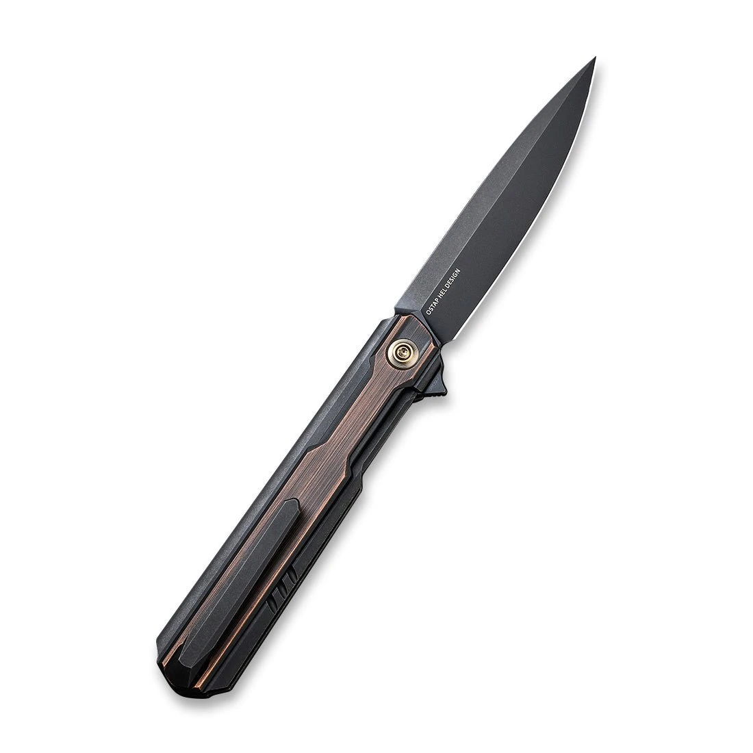 WEKNIFE Peer Flipper Knife Titanium Handle With Copper Overlay (3.46" CPM 20CV Blade) 2015F 4 WEKNIFE Peer Flipper Knife Titanium Handle With Copper Overlay (3.46" CPM 20CV Blade) 2015F - Image 2
