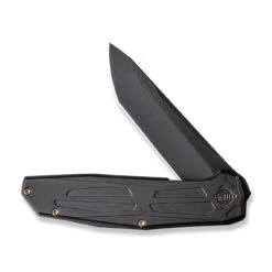 WEKNIFE Shadowfire Flipper Knife Titanium Handle (3.97" CPM 20CV Blade) WE22035-1 -WE KNIFE Sales weknife shadowfire flipper knife black titanium handle 397 black stonewashed bevels black brushed flats cpm 20cv blade we22035 1 294900