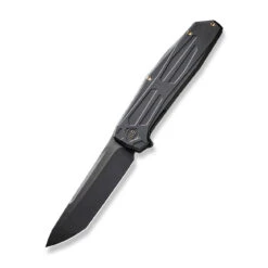 WEKNIFE Shadowfire Flipper Knife Titanium Handle (3.97" CPM 20CV Blade) WE22035-1 -WE KNIFE Sales weknife shadowfire flipper knife black titanium handle 397 black stonewashed bevels black brushed flats cpm 20cv blade we22035 1 710029