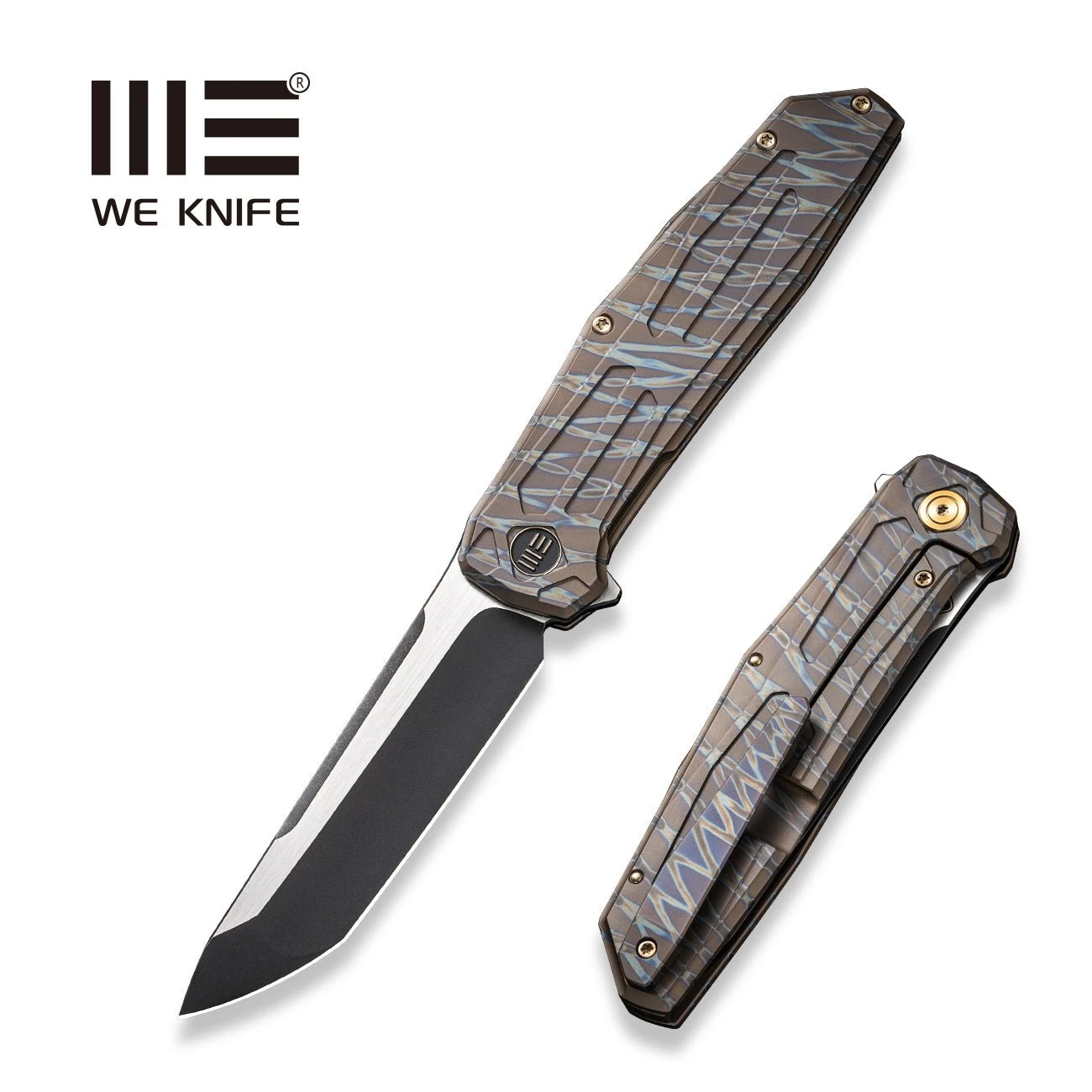 WEKNIFE Shadowfire Flipper Knife Titanium Handle (3.97" CPM 20CV Blade) WE22035-4 3 WEKNIFE Shadowfire Flipper Knife Titanium Handle (3.97" CPM 20CV Blade) WE22035-4