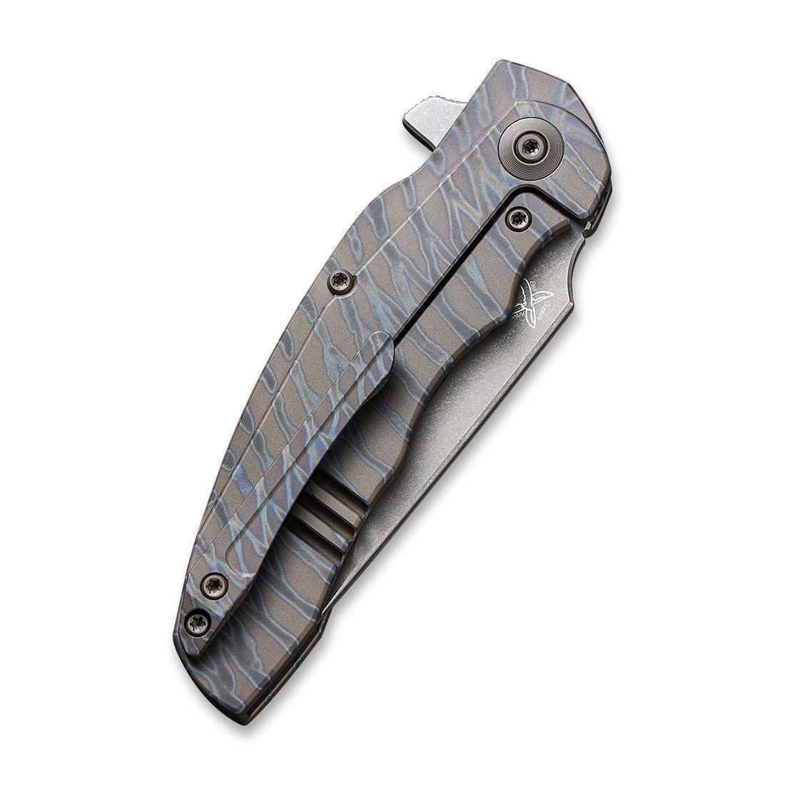 WEKNIFE Skreech Flipper Knife Titanium Handle(3.24" CPM 20CV Blade) 2014C 7 WEKNIFE Skreech Flipper Knife Titanium Handle(3.24" CPM 20CV Blade) 2014C - Image 5