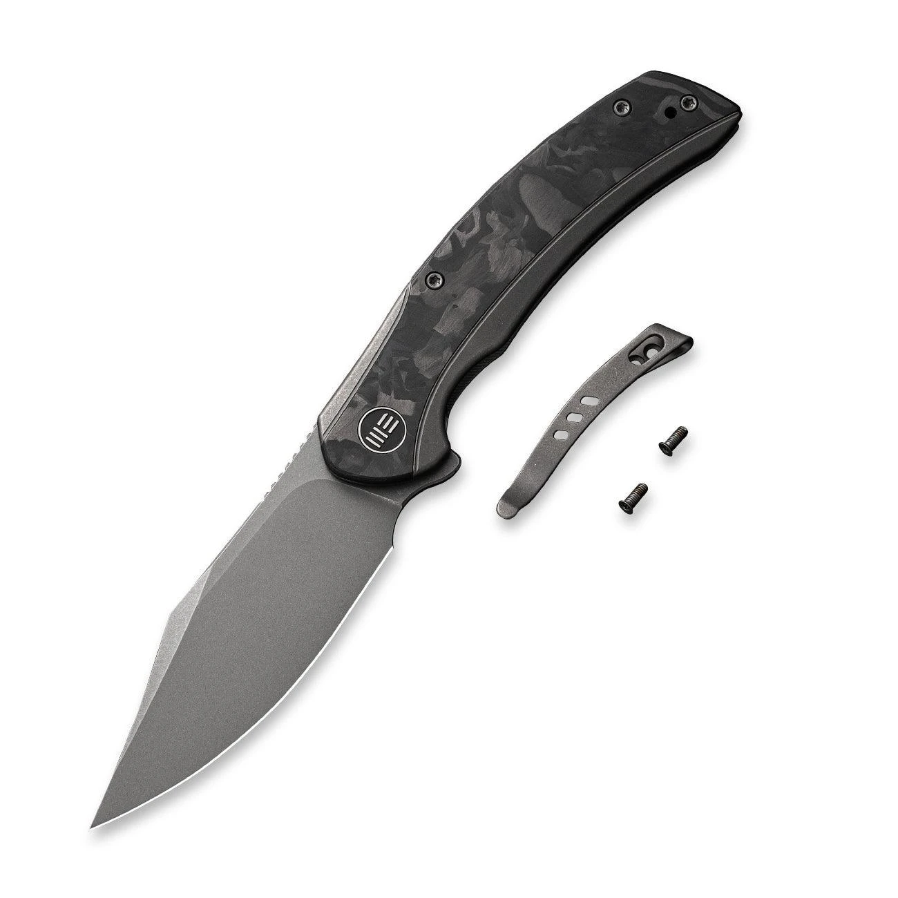 WEKNIFE Snick Flipper Knife Titanium Handle With Carbon Fiber Inlay (3.47" CPM 20CV Blade) WE19022F-2 11 WEKNIFE Snick Flipper Knife Titanium Handle With Carbon Fiber Inlay (3.47" CPM 20CV Blade) WE19022F-2 - Image 9