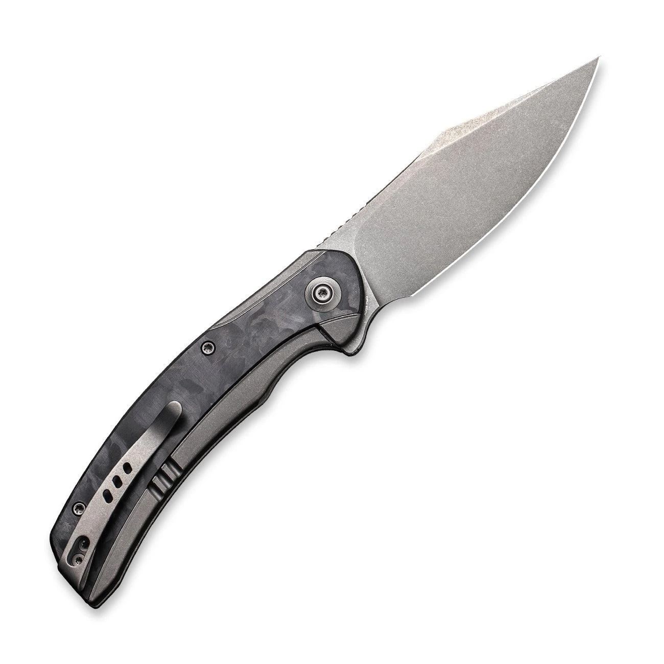 WEKNIFE Snick Flipper Knife Titanium Handle With Carbon Fiber Inlay (3.47" CPM 20CV Blade) WE19022F-2 4 WEKNIFE Snick Flipper Knife Titanium Handle With Carbon Fiber Inlay (3.47" CPM 20CV Blade) WE19022F-2 - Image 2