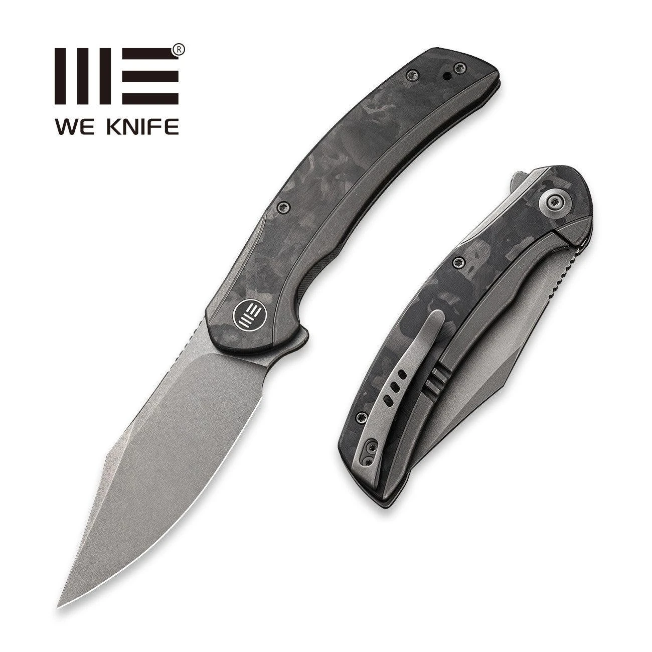 WEKNIFE Snick Flipper Knife Titanium Handle With Carbon Fiber Inlay (3.47" CPM 20CV Blade) WE19022F-2 3 WEKNIFE Snick Flipper Knife Titanium Handle With Carbon Fiber Inlay (3.47" CPM 20CV Blade) WE19022F-2