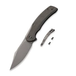 WEKNIFE Snick Flipper Knife Titanium Handle With Micarta Inlay (3.47" CPM 20CV Blade) WE19022F-5 -WE KNIFE Sales weknife snick flipper knife titanium handle with micarta inlay 347 cpm 20cv blade we19022f 5 777381