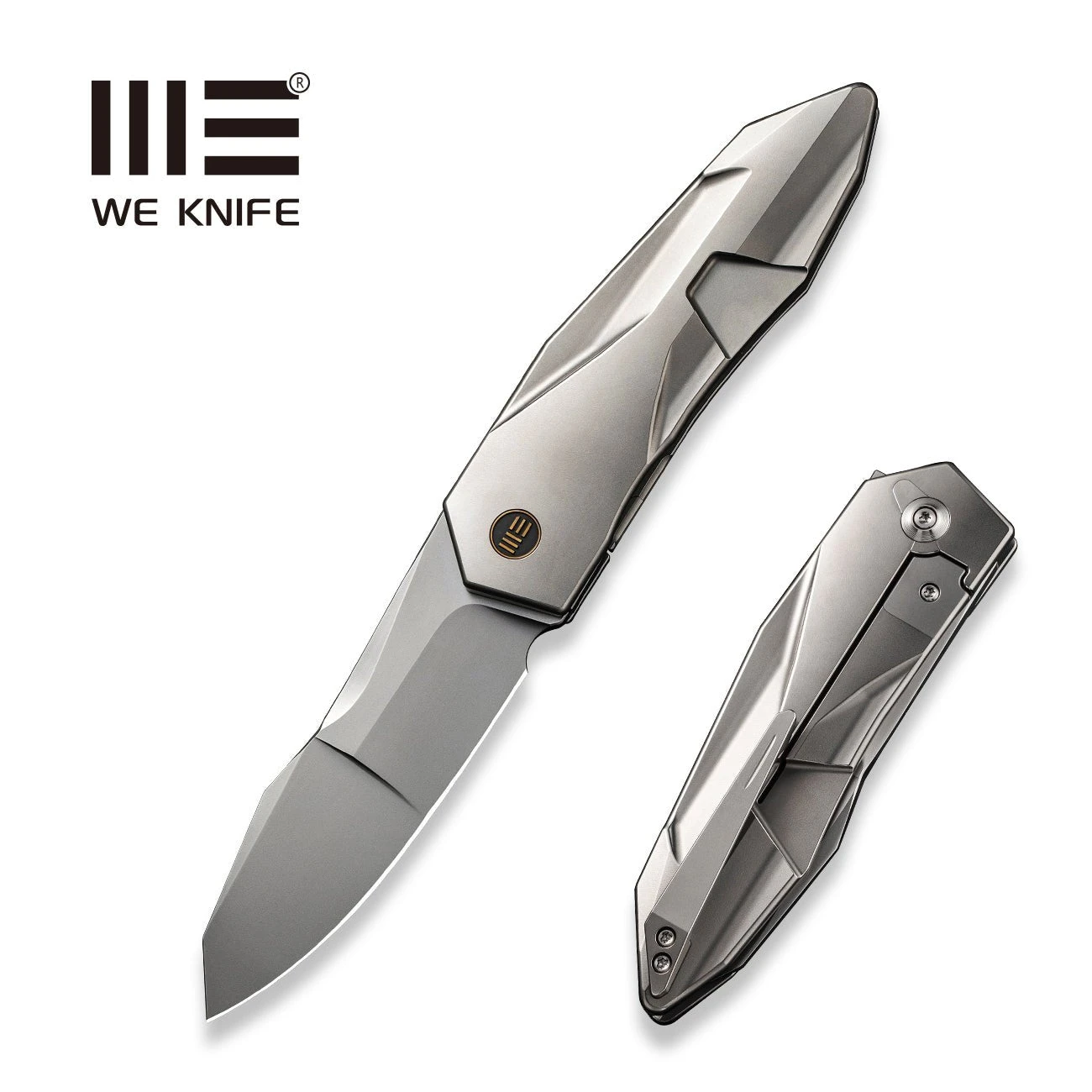 WEKNIFE Solid Flipper Knife Titanium Handle (3.88" CPM 20CV Blade) WE22028-2 3 WEKNIFE Solid Flipper Knife Titanium Handle (3.88" CPM 20CV Blade) WE22028-2