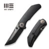 WEKNIFE Thug XL Thumb Stud Knife Black Stonewashed With Etching Pattern Titanium Handle (3.35" Black Stonewashed Bevels, Black Brushed Flats CPM 20CV) WE20028D-3
