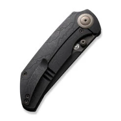 WEKNIFE Thug XL Thumb Stud Knife Black Stonewashed With Etching Pattern Titanium Handle (3.35" Black Stonewashed Bevels, Black Brushed Flats CPM 20CV) WE20028D-3 -WE KNIFE Sales weknife thug xl thumb stud knife black stonewashed with etching pattern titanium handle 335 black stonewashed bevels black brushed flats cpm 20cv we20028d 3 487435