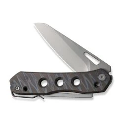 WEKNIFE Vision R Manual Thumb Knife Titanium Handle (3.54" CPM 20CV Blade) WE21031-6 -WE KNIFE Sales weknife vision r manual thumb knife tiger stripe pattern flamed titanium handle 354 silver bead blasted cpm 20cv blade we21031 6 862915