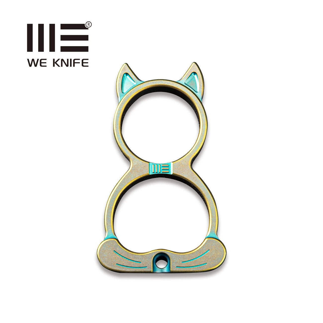 WEKNIFE WE Cat Titanium Material Collectible Knuckle With S/S Bead Chain A-07A 2 WEKNIFE WE Cat Titanium Material Collectible Knuckle With S/S Bead Chain A-07A