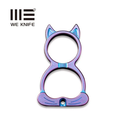 WEKNIFE WE Cat Titanium Material Collectible Knuckle With S/S Bead Chain A-07B -WE KNIFE Sales weknife we cat titanium material collectible knuckle with ss bead chain a 07b 309068