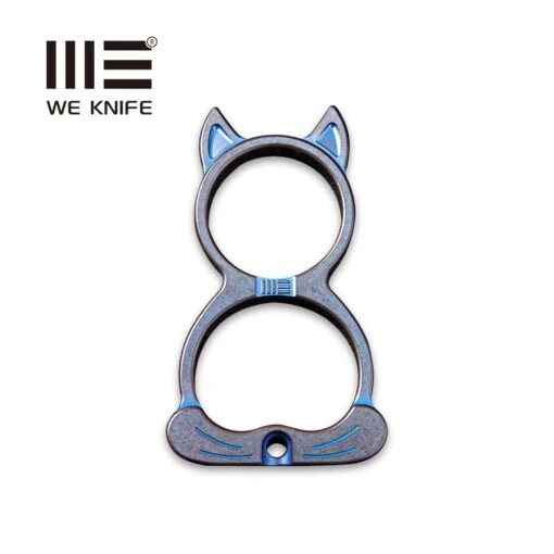 WEKNIFE WE Cat Titanium Material Collectible Knuckle With S/S Bead Chain A-07C -WE KNIFE Sales weknife we cat titanium material collectible knuckle with ss bead chain a 07c 748607