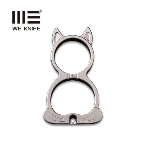 WEKNIFE WE Cat Titanium Material Collectible Knuckle With S/S Bead Chain A-07D -WE KNIFE Sales weknife we cat titanium material collectible knuckle with ss bead chain a 07d 126884