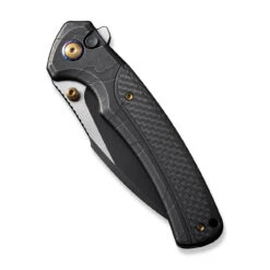 WEKNIFE Ziffius Flipper & Thumb Stud & Button Lock Knife Black Stonewashed With Etching Pattern Titanium Handle With Twill Carbon Fiber Integral Spacer (3.7" Black Stonewashed CPM 20CV Blade, Satin Flat) WE22024A-4 -WE KNIFE Sales weknife ziffius button lock thumb stud knife black stonewashed with etching pattern titanium handle with twill carbon fiber integral spacer 37 black stonewashed 586512