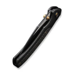 WEKNIFE Ziffius Flipper & Thumb Stud & Button Lock Knife Black Stonewashed With Etching Pattern Titanium Handle With Twill Carbon Fiber Integral Spacer (3.7" Black Stonewashed CPM 20CV Blade, Satin Flat) WE22024A-4 -WE KNIFE Sales weknife ziffius button lock thumb stud knife black stonewashed with etching pattern titanium handle with twill carbon fiber integral spacer 37 black stonewashed 997937